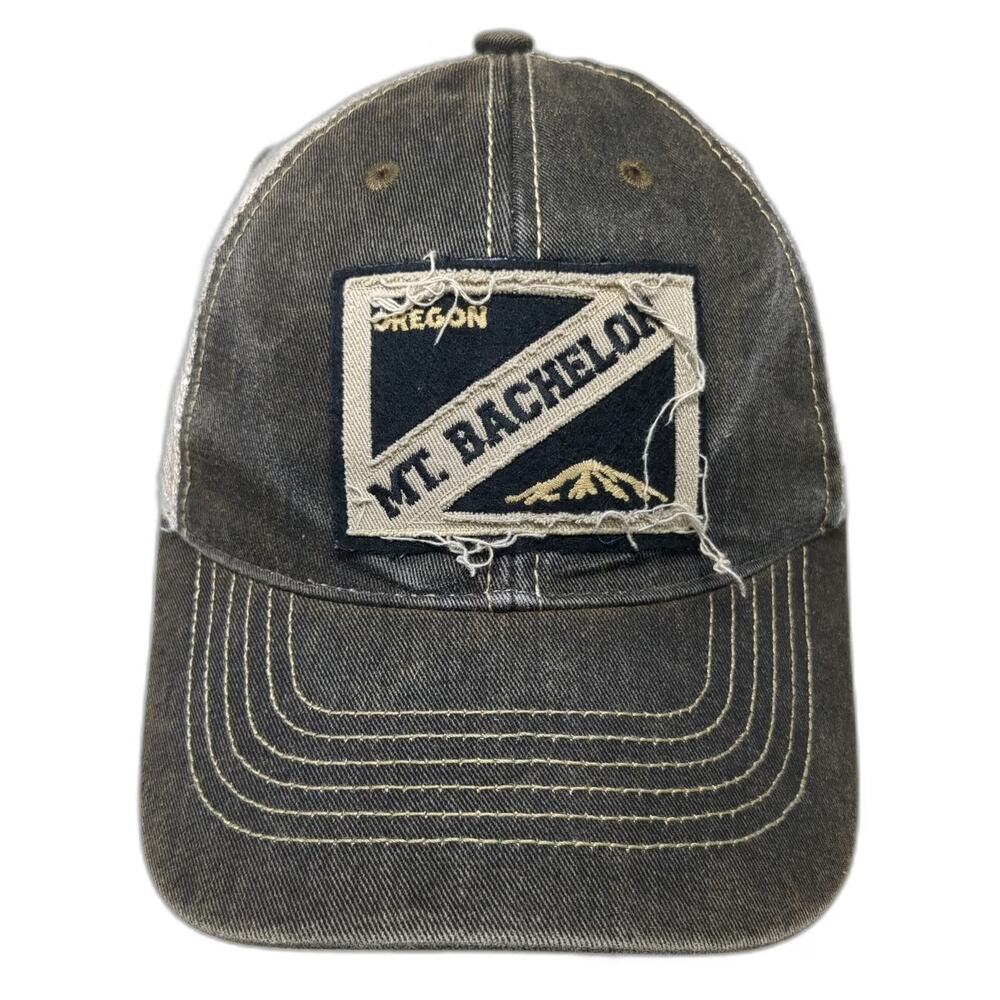 Legacy Trucker Hat Gray Beige Blue Yellow One Size Mountain Patch Snapback